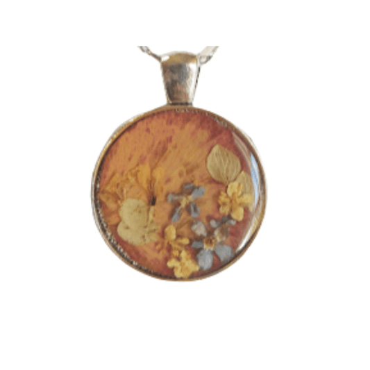 Natürlicher Blumenanhänger, handgefertigter Epoxidschmuck