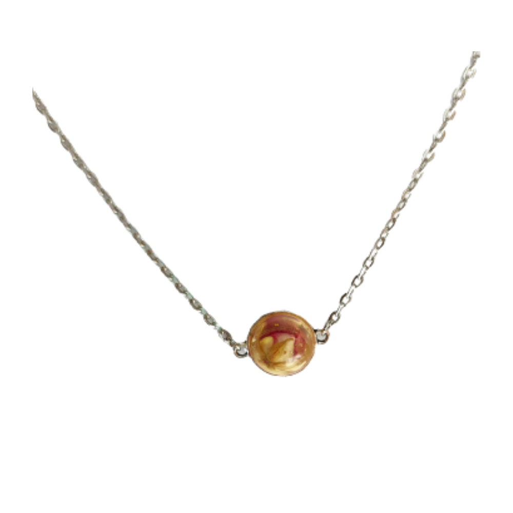 Natürlicher Blumenanhänger, handgefertigter Epoxidschmuck