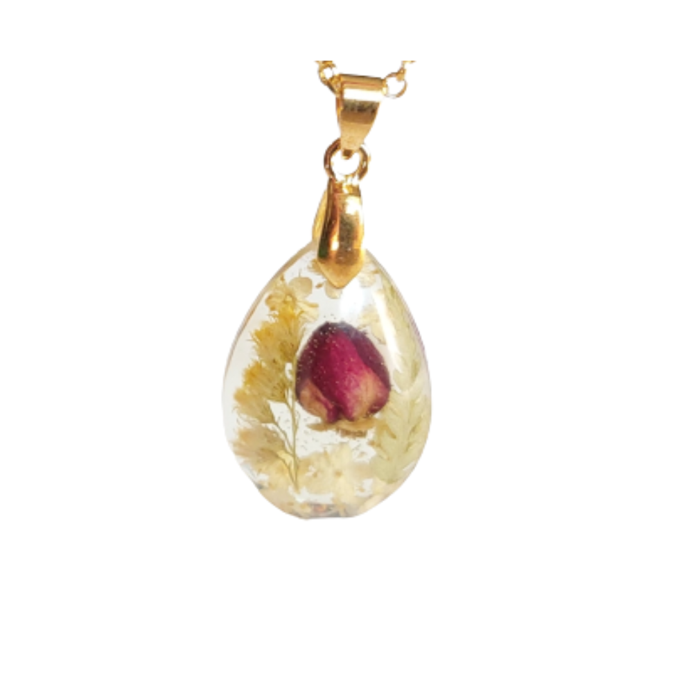 Anhänger mit Echten Blumen in Epoxidharz - Einzigartiger Naturinspirierter Schmuck