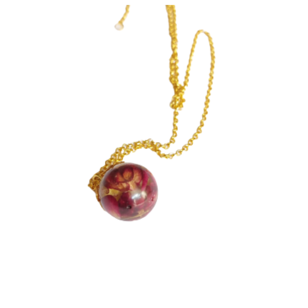Natürlicher Blumenanhänger, handgefertigter Epoxidschmuck