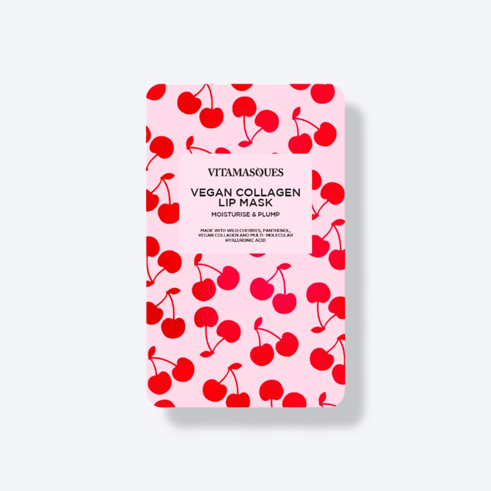 VITAMASQUES Vegan Collagen Lip Mask - Hydrating Lip Mask with Hyaluronic & Cherry Extract - Nourishing & Plumping