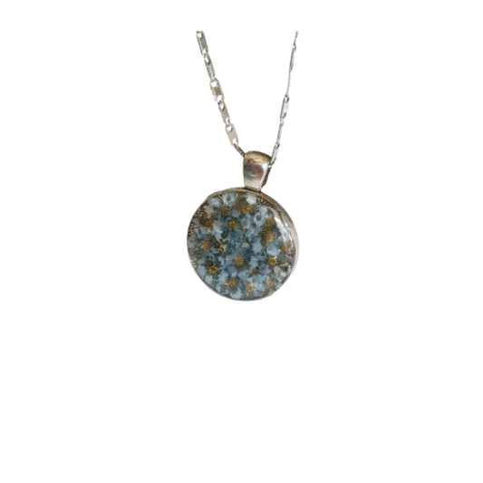 Natürlicher Blumenanhänger, handgefertigter Epoxidschmuck