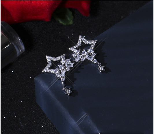 Dames oorbellen 925 Sterling zilveren oorstekers muis oorbellen met zirkonia's