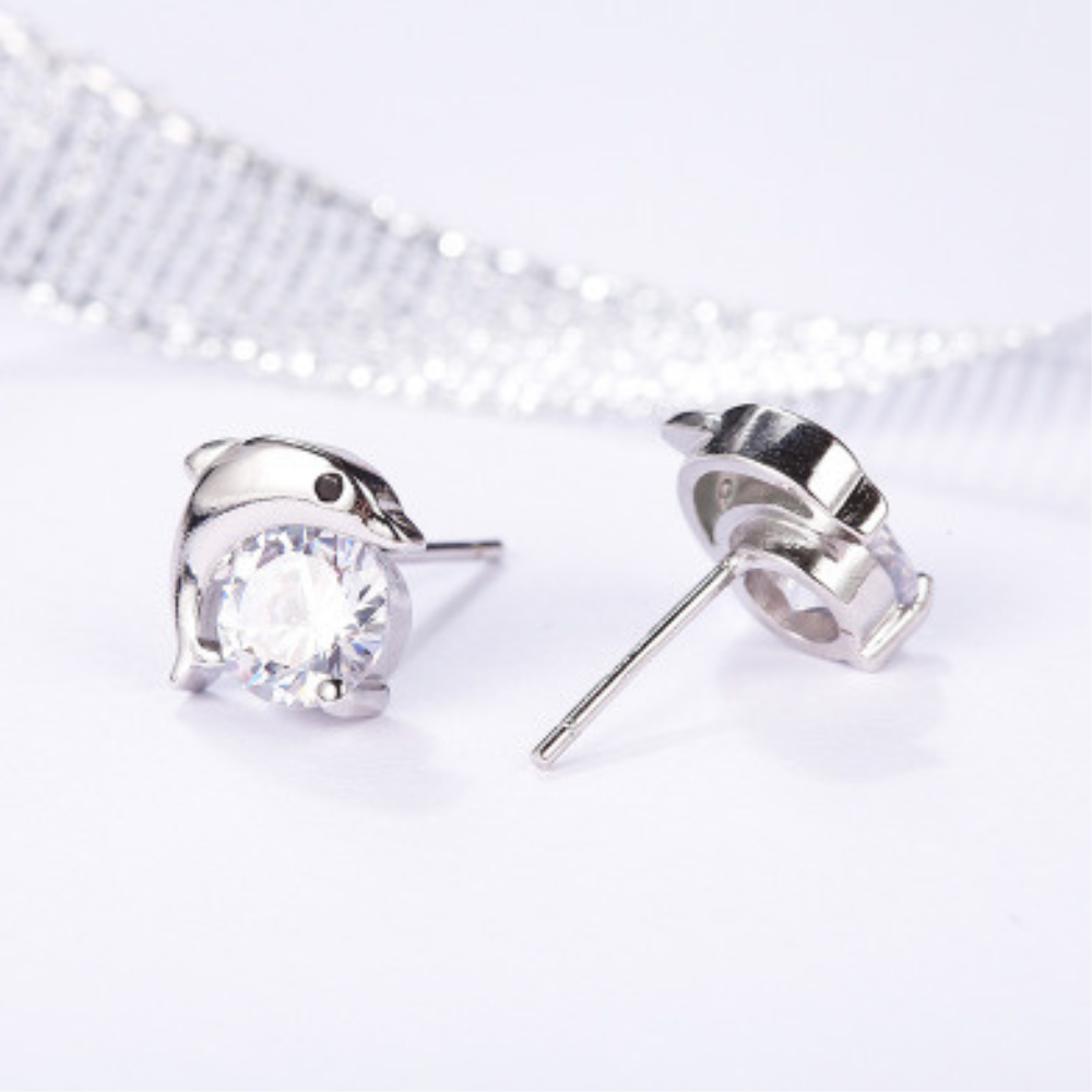 Damen Ohrringe 925 Sterling Silber Ohrstecker Maus Ohrringe mit Zirkonia