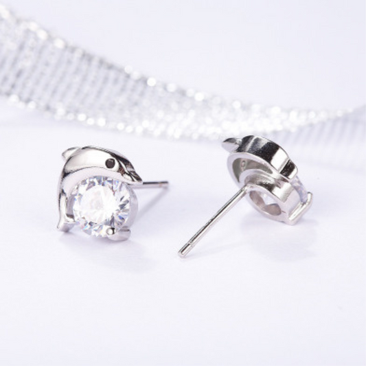 Dames oorbellen 925 Sterling zilveren oorstekers muis oorbellen met zirkonia's