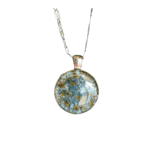 Natürlicher Blumenanhänger, handgefertigter Epoxidschmuck