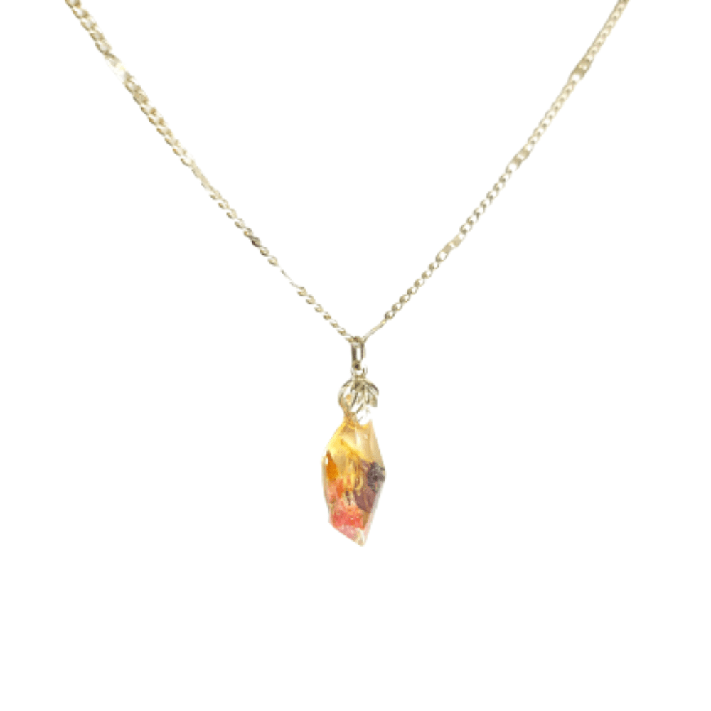 Natürlicher Blumenanhänger, handgefertigter Epoxidschmuck