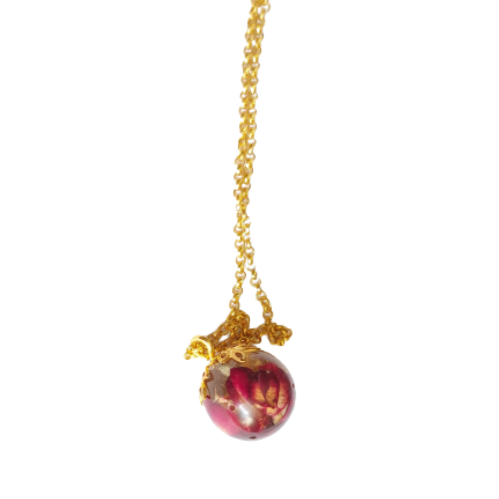 Natürlicher Blumenanhänger, handgefertigter Epoxidschmuck