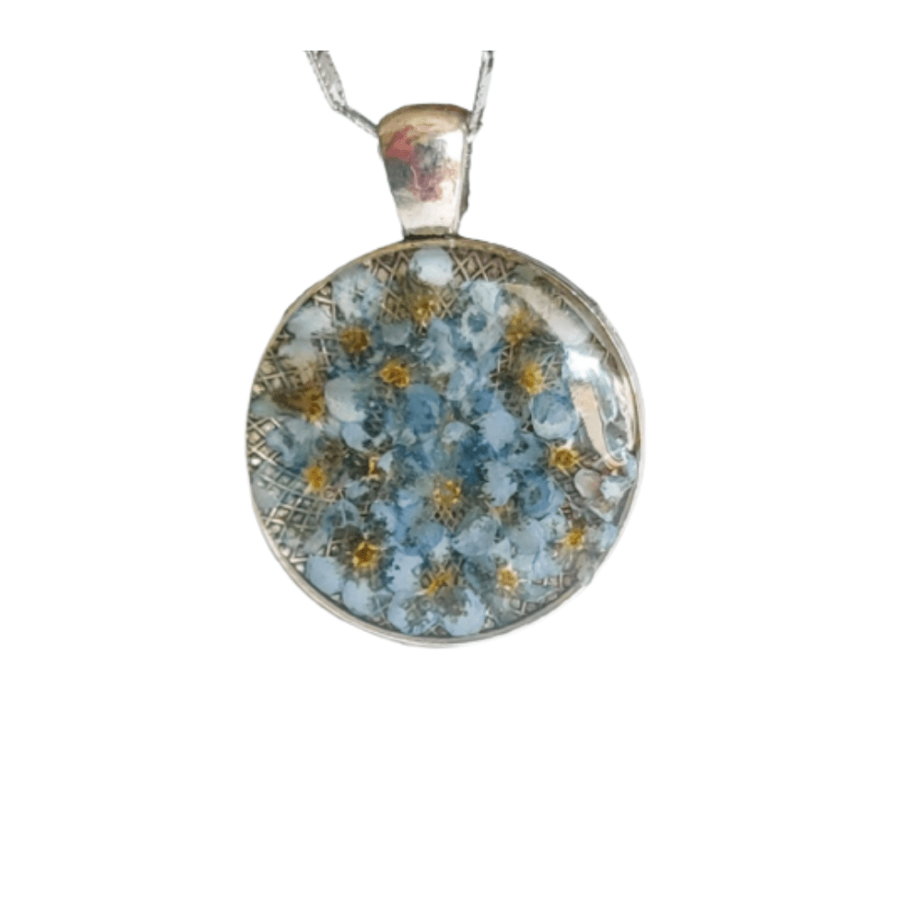 Natürlicher Blumenanhänger, handgefertigter Epoxidschmuck