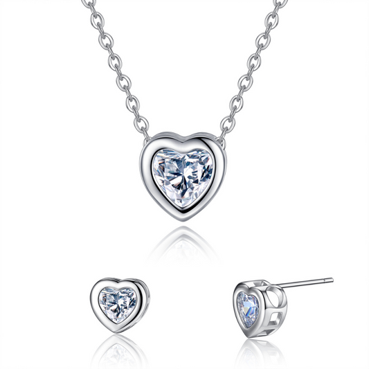 Schmuckset Damen: Romantische Schönheit in 925 Sterling Silber