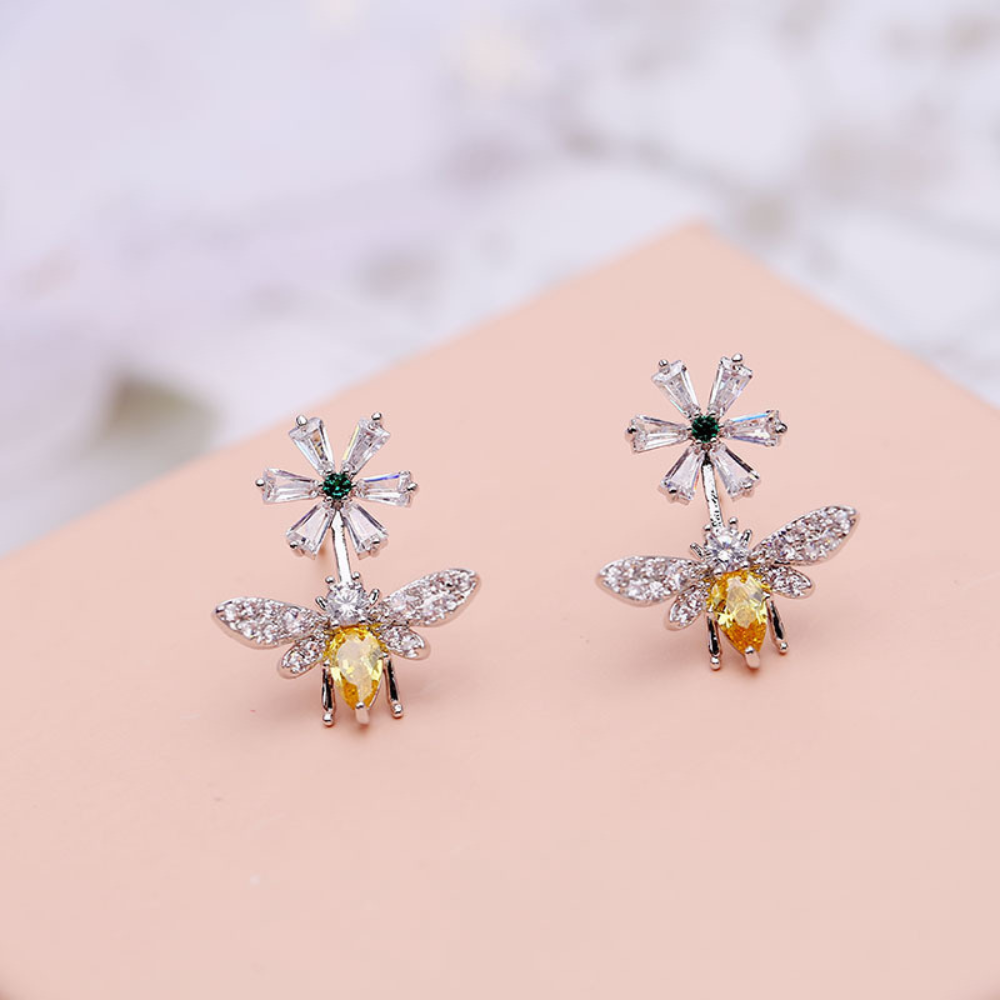 Damen Ohrringe 925 Sterling Silber Ohrstecker Maus Ohrringe mit Zirkonia