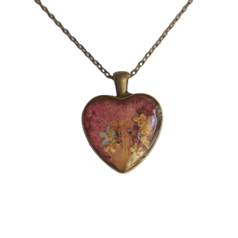 Natürlicher Blumenanhänger, handgefertigter Epoxidschmuck