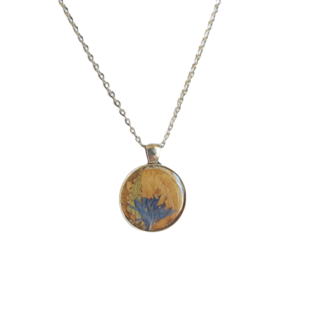 Natürlicher Blumenanhänger, handgefertigter Epoxidschmuck