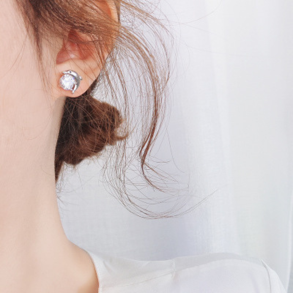 Damen Ohrringe 925 Sterling Silber Ohrstecker Maus Ohrringe mit Zirkonia