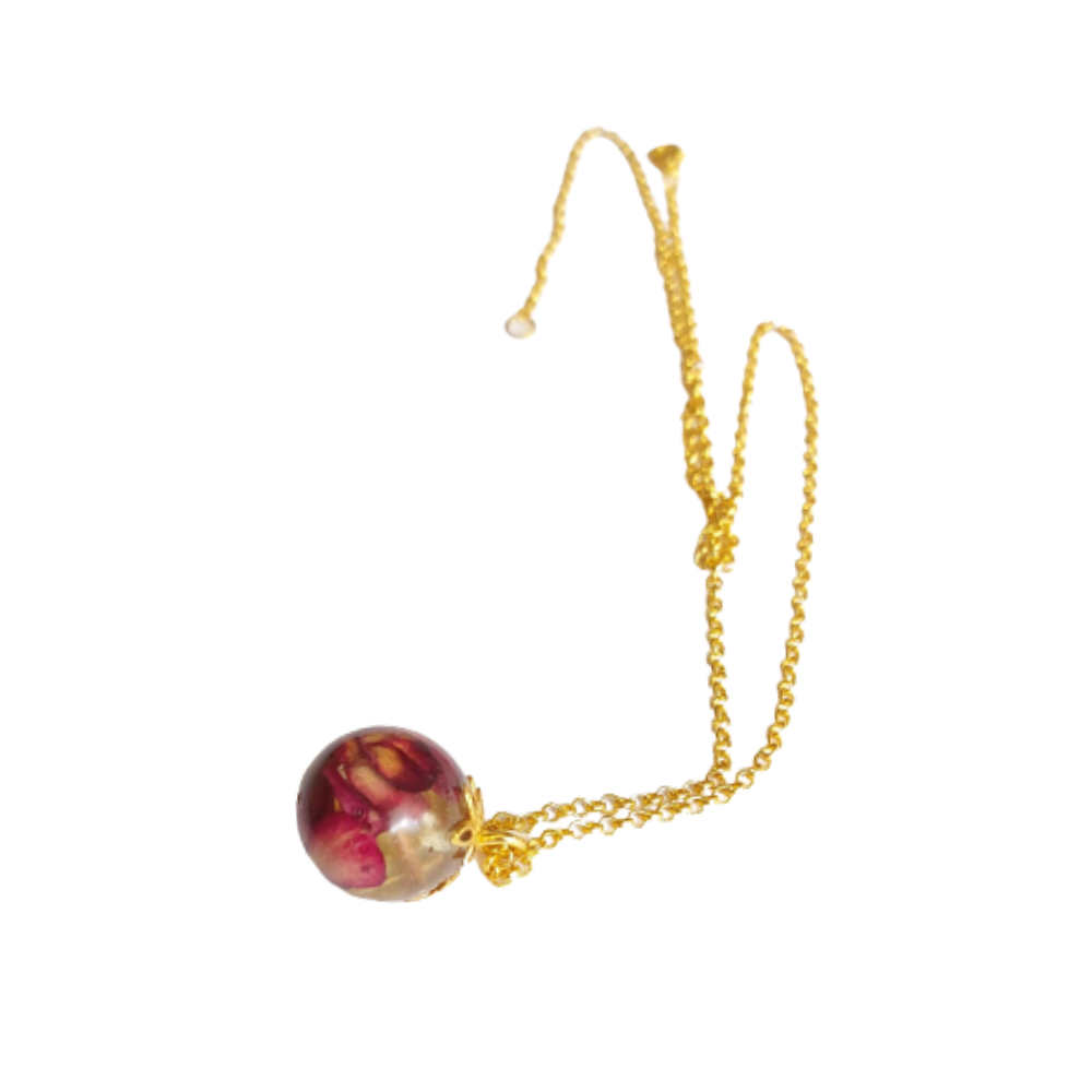 Natürlicher Blumenanhänger, handgefertigter Epoxidschmuck