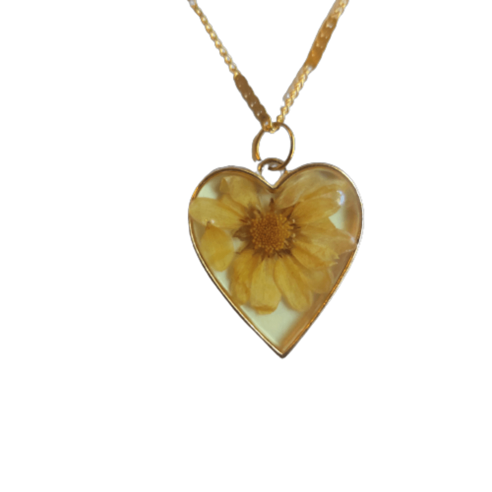 Natürlicher Blumenanhänger, handgefertigter Epoxidschmuck