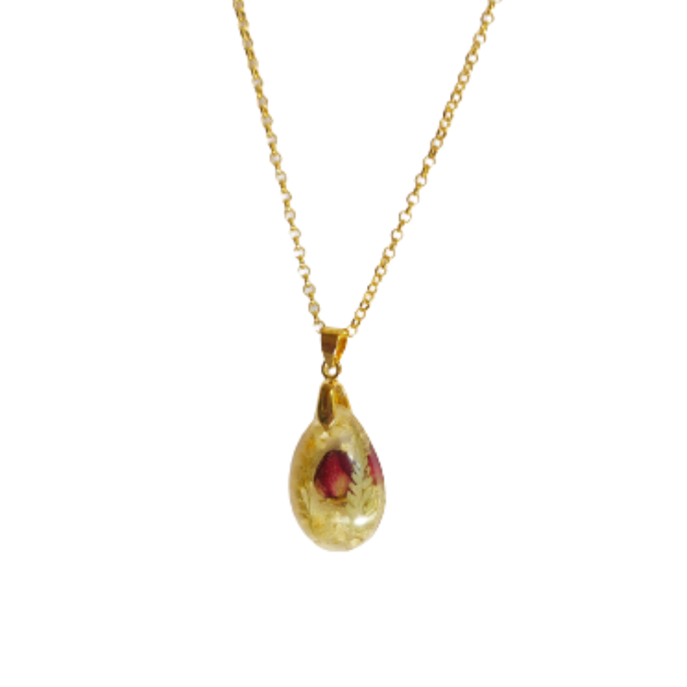 Anhänger mit Echten Blumen in Epoxidharz - Einzigartiger Naturinspirierter Schmuck