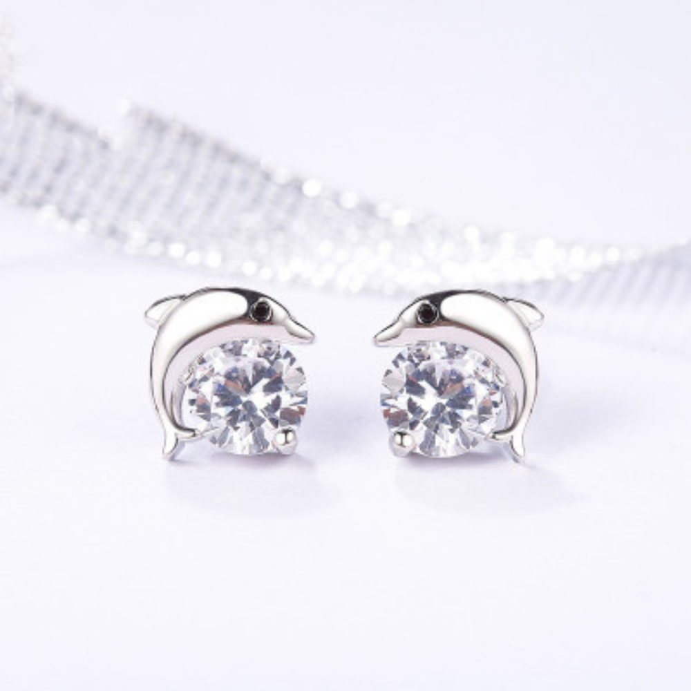 Damen Ohrringe 925 Sterling Silber Ohrstecker Maus Ohrringe mit Zirkonia