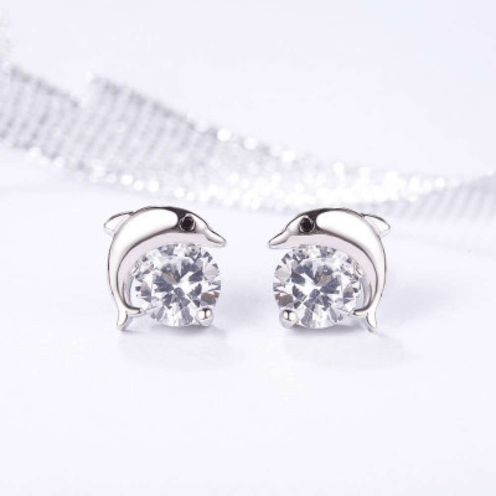Damen Ohrringe 925 Sterling Silber Ohrstecker Maus Ohrringe mit Zirkonia
