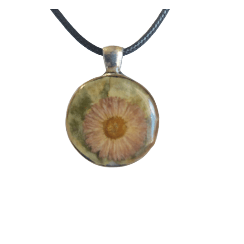 Natürlicher Blumenanhänger, handgefertigter Epoxidschmuck
