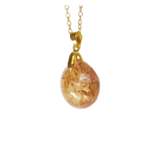 Anhänger mit Echten Blumen in Epoxidharz - Halskette