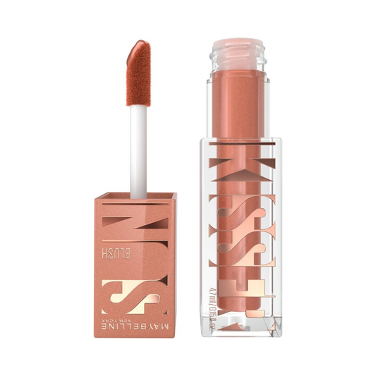 Maybelline New York Sunkissed Liquid Glow Blush - 8 Shades On - blush voor alle huidtypen - verrijkt met vitamine E - voor een sunkissed glow - voelt licht aan op de huid - inclusief applicator