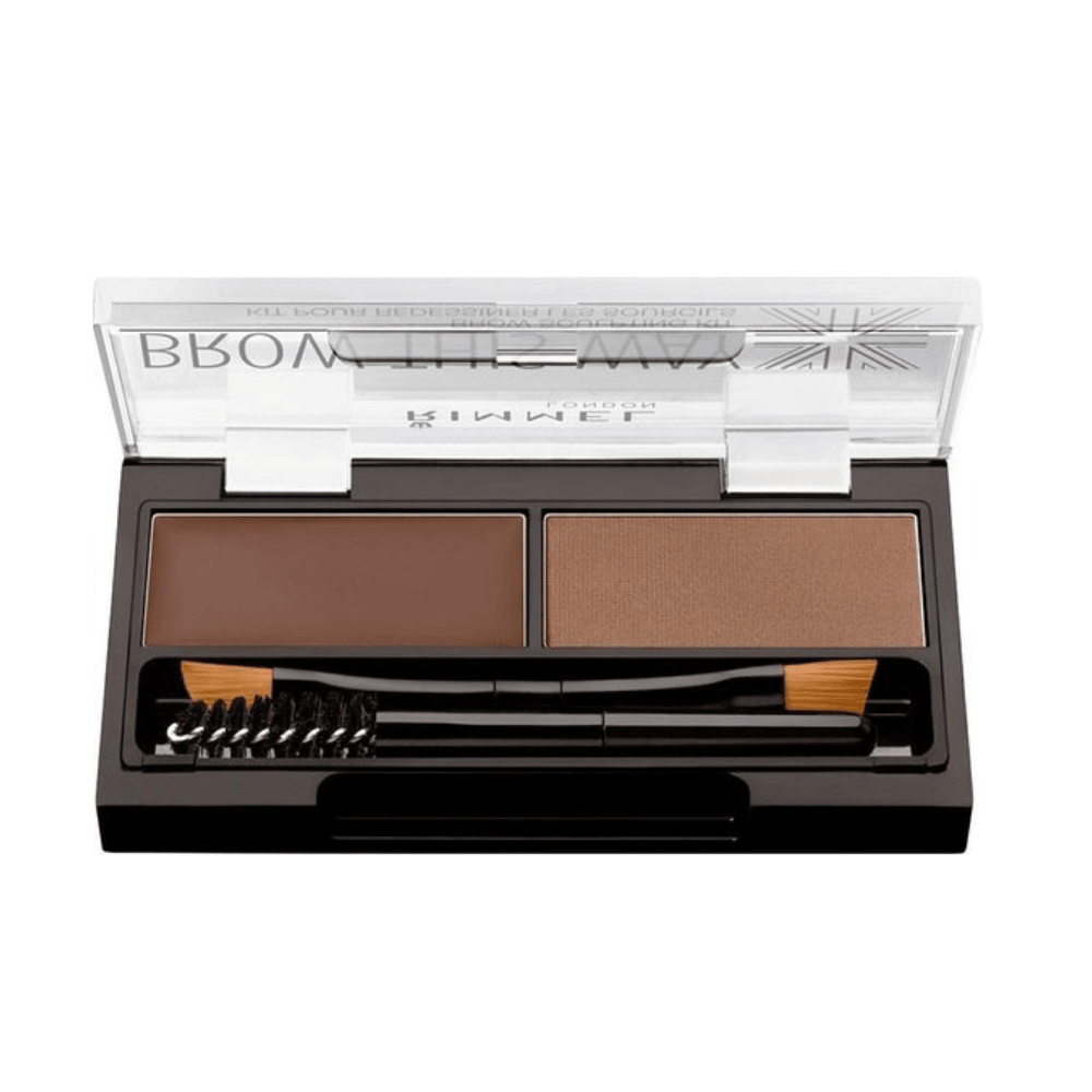 Rimmel London – Brow This Way Kit – Augenbrauenpuder – 002 Mittelbraun