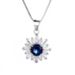 Damen Halskette, 925 Sterling Silber Runder Anhänger, Halskette