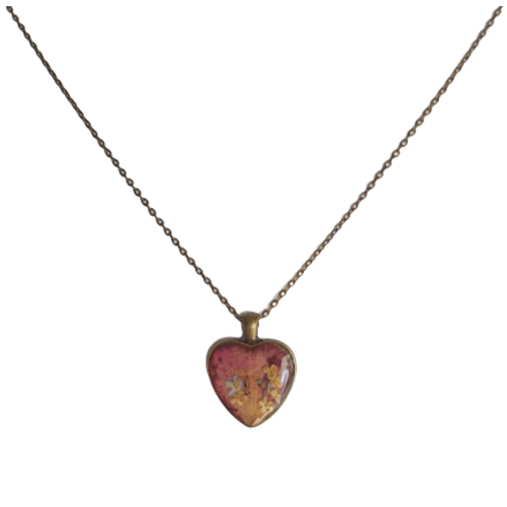 Natürlicher Blumenanhänger, handgefertigter Epoxidschmuck