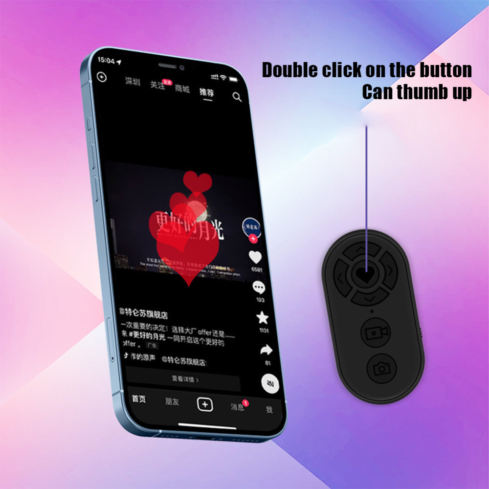 Wiederaufladbare Bluetooth-kompatibel Fernbedienung 7 Tasten