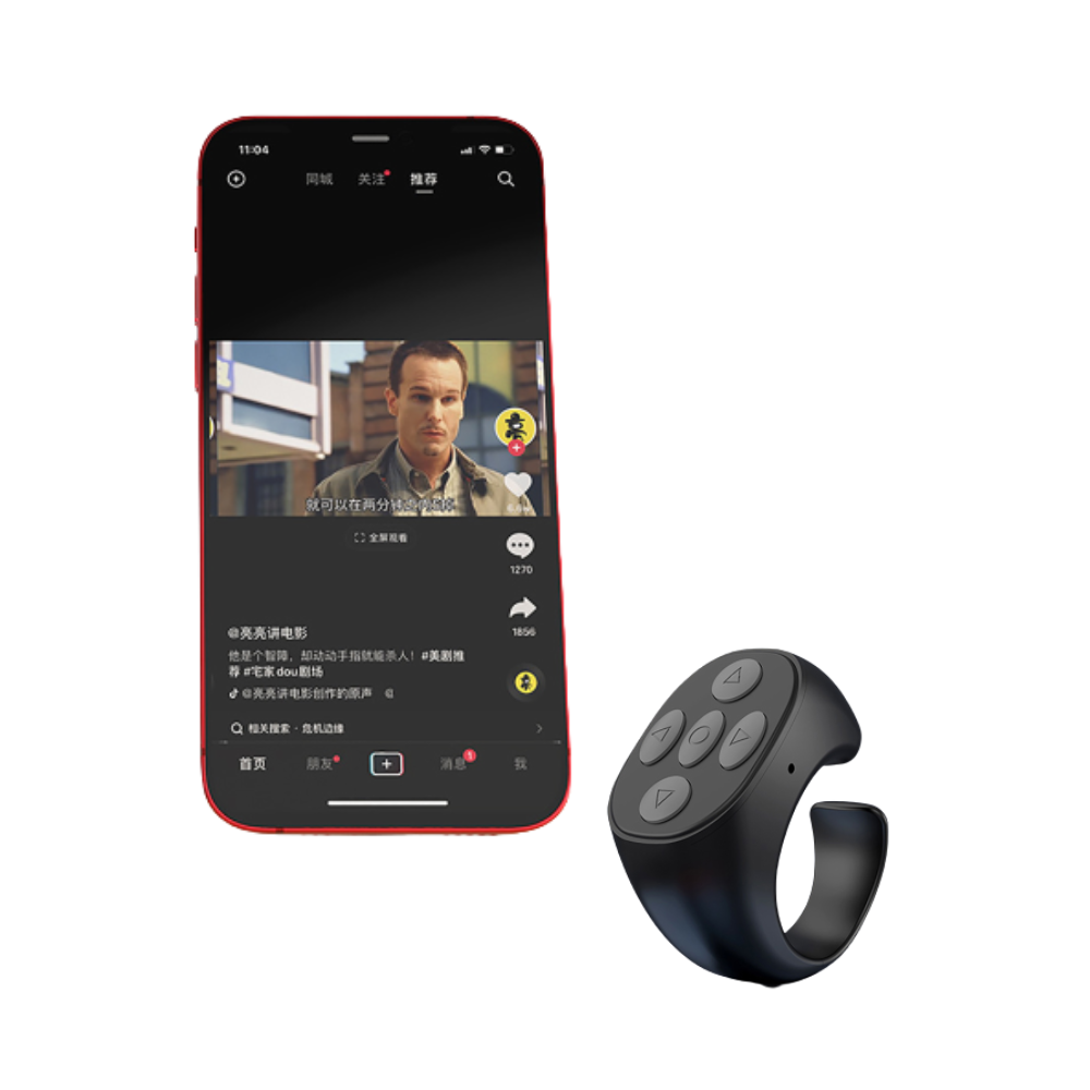 Handy-Bluetooth-Fernbedienung, kabelloser Auslöser, selbst TikTok-Video-Scroll
