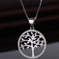 Lebensbaum Halskette in 925 Silber, Symbolische Damen Halskette in Sterling Silber