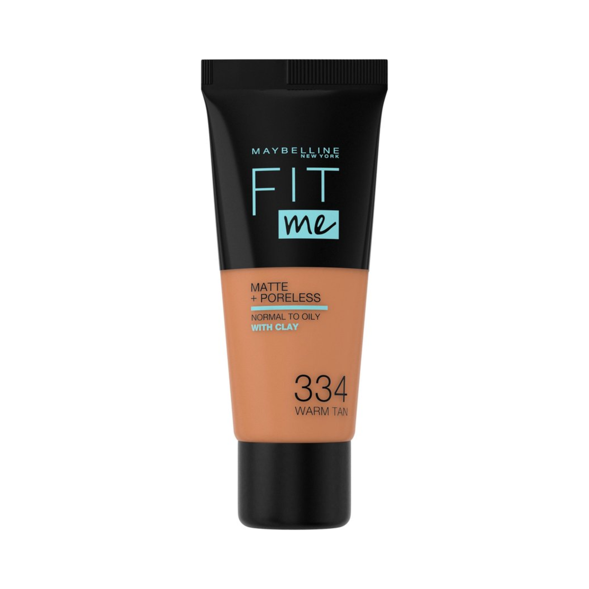 Maybelline New York - Fit Me Matte + Poreless Foundation - 334 Warm Tan - Medium Dekkende Foundation met Matte Finish voor de Normale tot Vette Huid - 30 ml