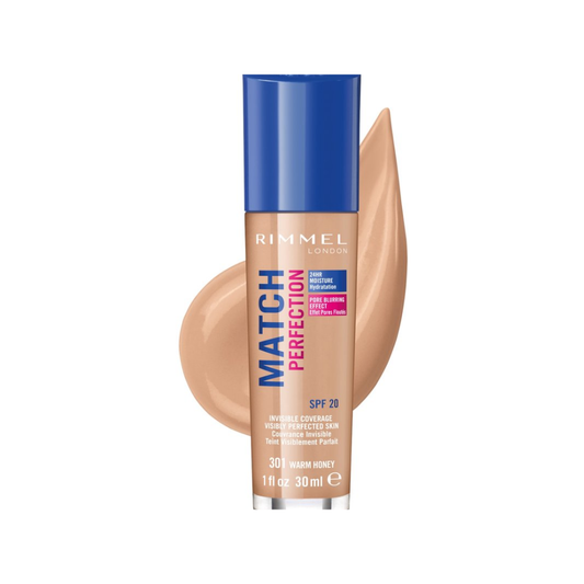 Rimmel London Match Perfection Foundation - 301 Warm Honey
